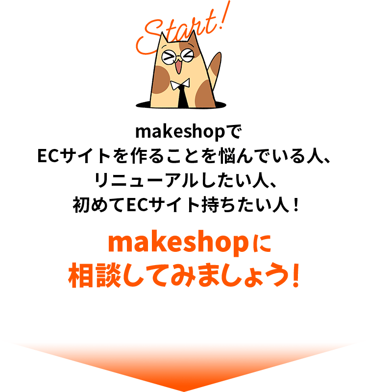 makeshopでECサイトを作ることを悩んでいる人、リニューアルしたい人、初めてECサイト持ちたい人！makeshopに相談してみましょう！